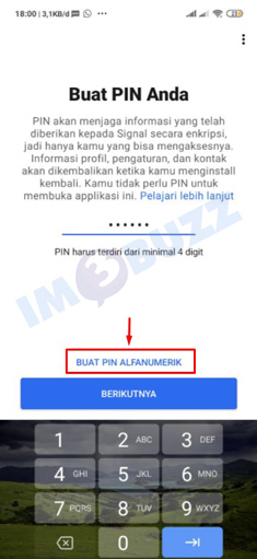 16 buat pin alfanumerik