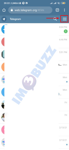 4 ketuk garis tiga vertikal Telegram Web