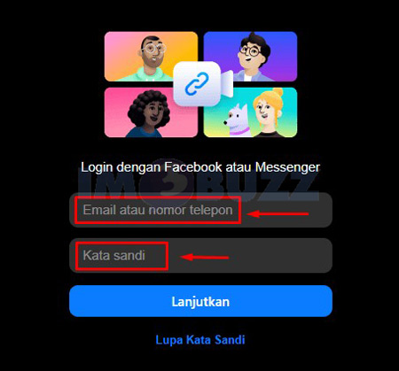 login dengan facebook untuk melakukan video call Whatsapp Web