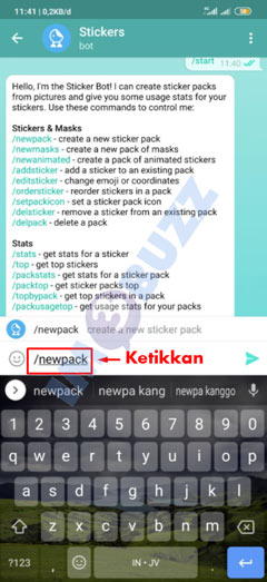 5 ketik newpack untuk paket stiker telegram baru