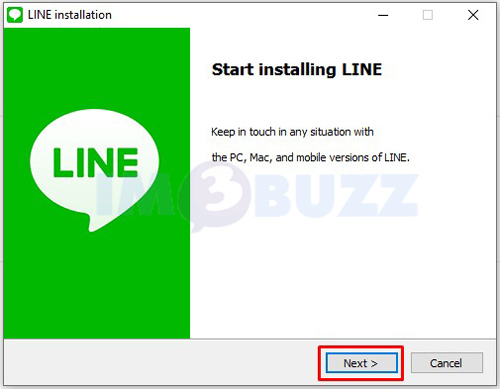 5 klik next untuk start install LINE