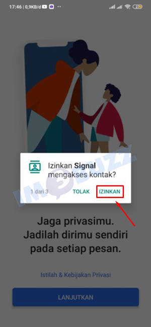 5 signal klik izinkan