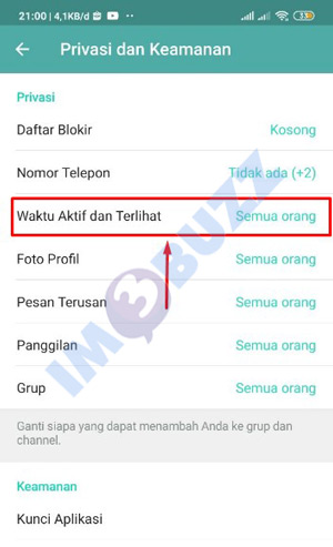 5 tap waktu aktif dan terlihat telegram