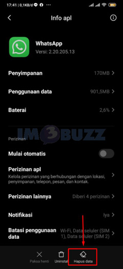 6 hapus data whatsapp android