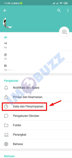 6 pilih data dan penyimpanan Telegram