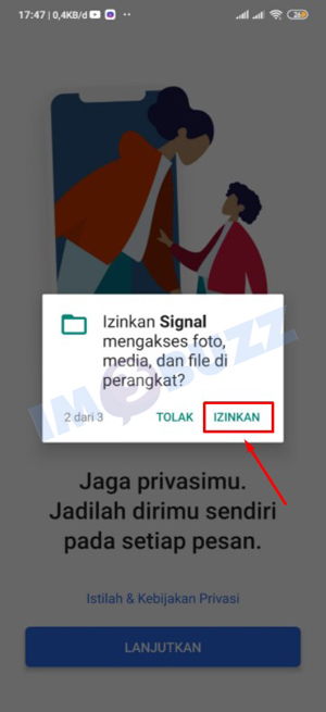 6 sgnal klik izinkan