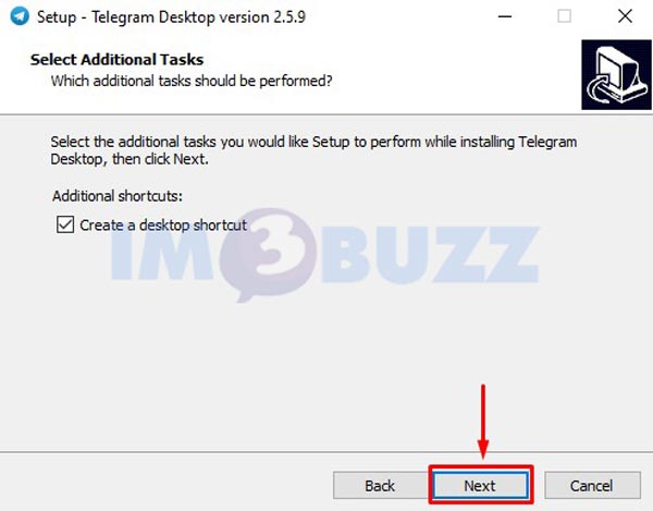 7 klik next buat shortcuts Telegram dekstop