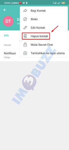 7 pilih hapus kontak telegram