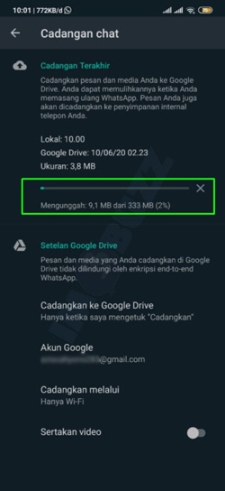 7 proses backup whatsapp