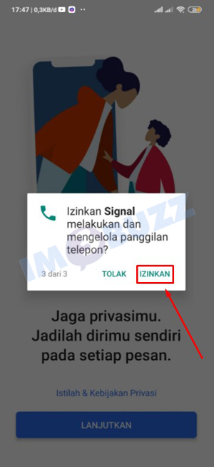 7 signal klik izinkan