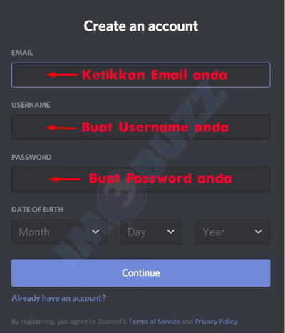 8 buat akun discord dekstop