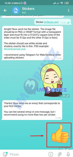 8 masukkan emoji sebagai relevan stiker Telegram