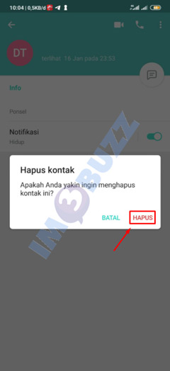 8 tap hapus kontak 