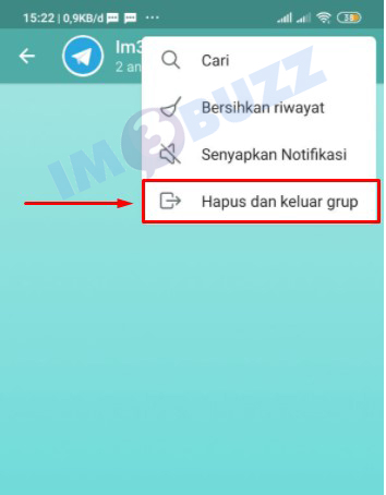 hapus dan keluar grup