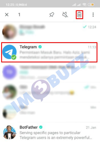 hapus percakapan telegram