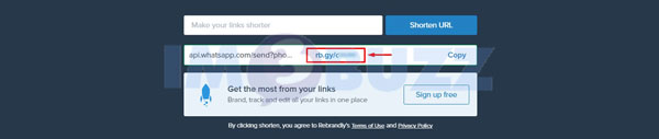 hasil link whtasapp rebrandly