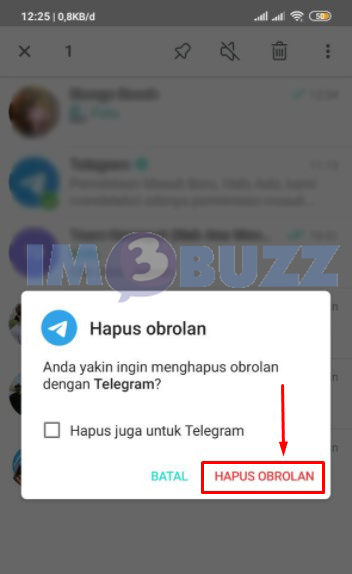 konfirmasi hapus obrolan telegram