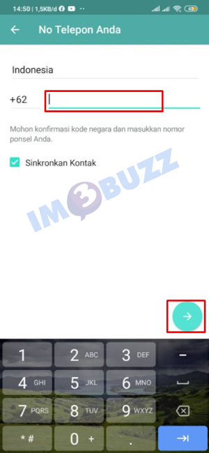 masukan nomor akun kedua