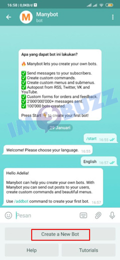 pilih create new bot