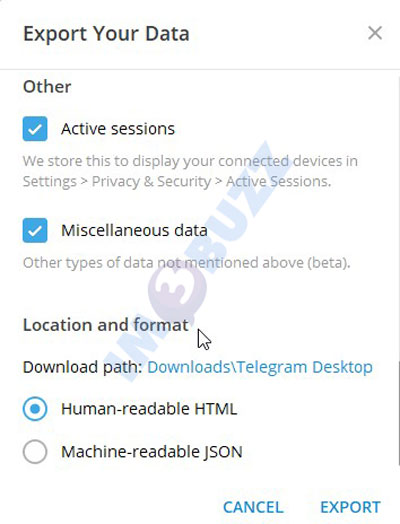 pilih file yang akan di backup