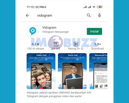 1. install aplikasi vidogram untuk main game