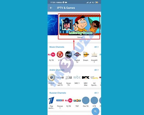 15. pilih menu games pada Telegram