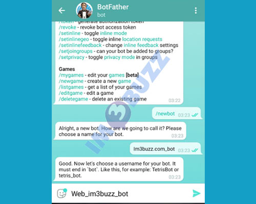 buat username bot telegram