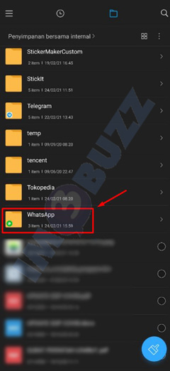 cari folder whatsaap untuk restore