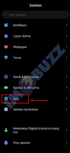 ketuk menu apl