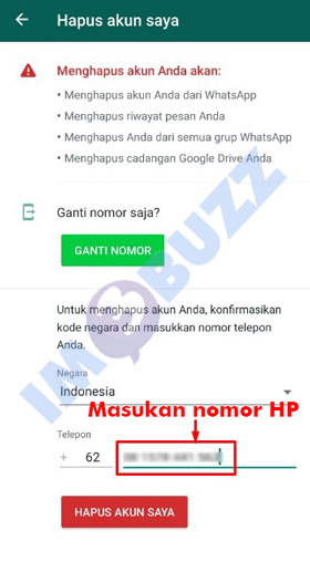 masukan nomor hp