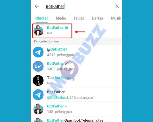 pilih botfather telegram