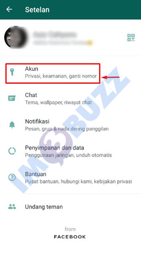 pilih menu akun