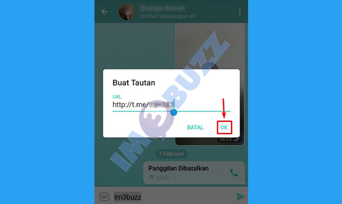 11. ketuk ok untuk membuat link telegram orang lain