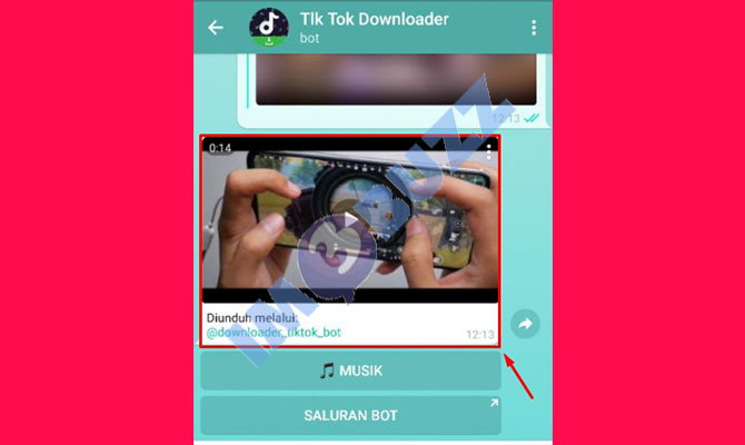 13. selesai download video tiktok tanpa watermark di telegram