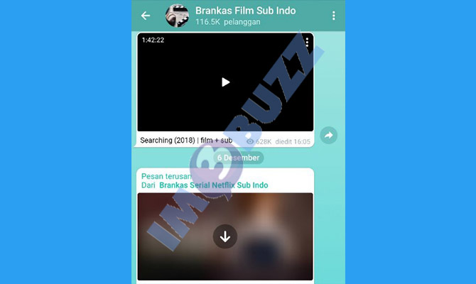 2. buka grup atau channel untuk menyimpan hasil download film di telegram