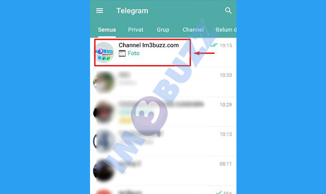 2. cari dan buka channel telegram untuk menghapus semua pesan 1