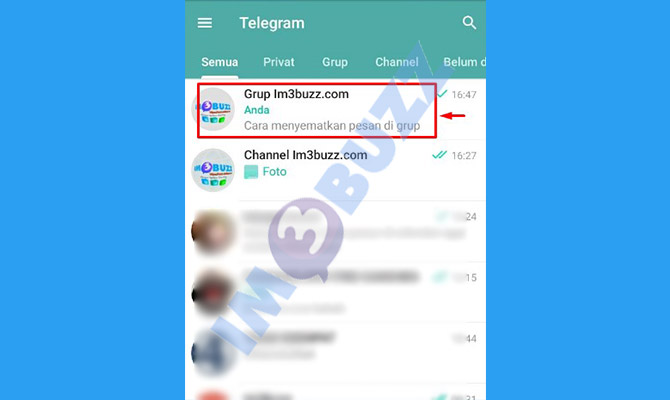 2. cari grup telegram untuk mengatur fitur sematkan pesan