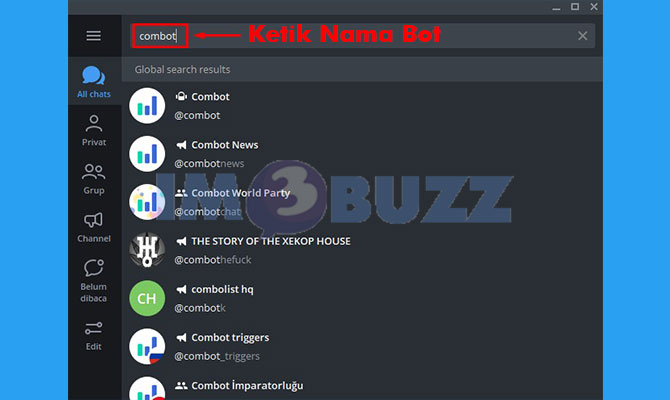 2. ketikan nama bot