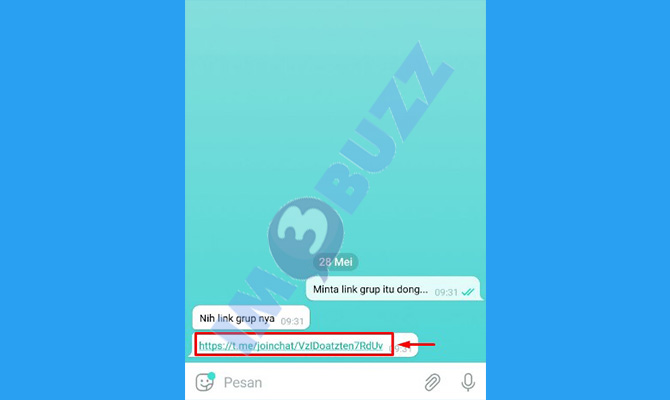 2. ketuk link undangan grup untuk join melalui tautan