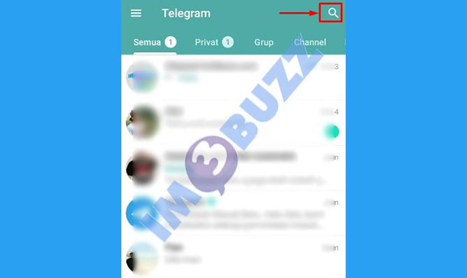 2. ketuk menu pencarian untuk mencari grup