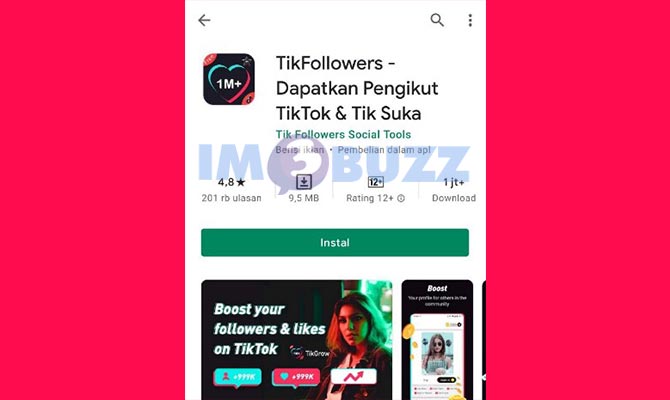 2. tikfollowers aplikasi penambah followers tiktok gratis