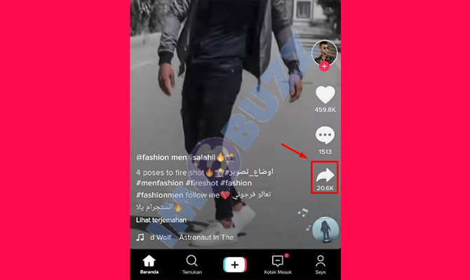 3. ketuk bagikan video tiktok untuk jadi mp3 1