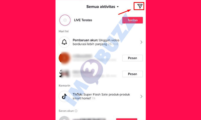 3. ketuk menu pesan langsung untuk bikin link undangan