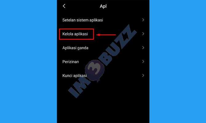 3. pilih kelola aplikasi