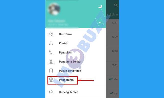 3. pilih pengaturan untuk membuka fitur privasi dan keamanan telegram