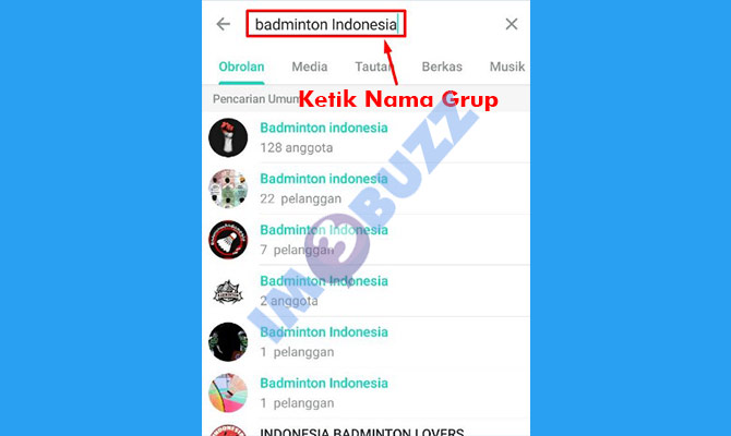 3. tulis nama grup