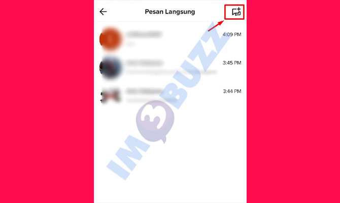 4. ketuk ikon buat obrolan tiktok