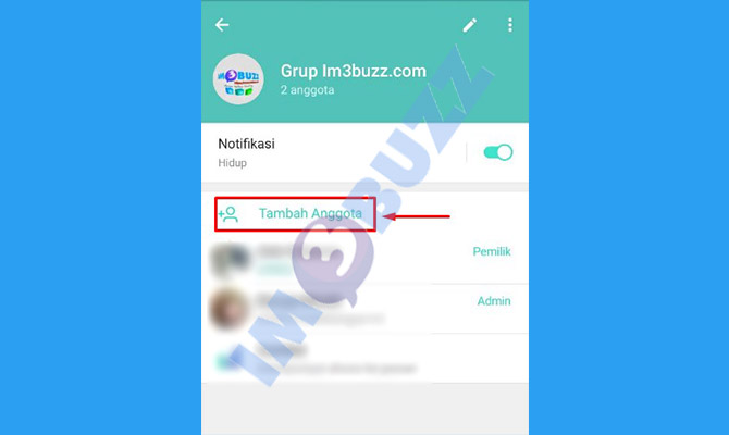 4. ketuk tambah anggota untuk membuat link