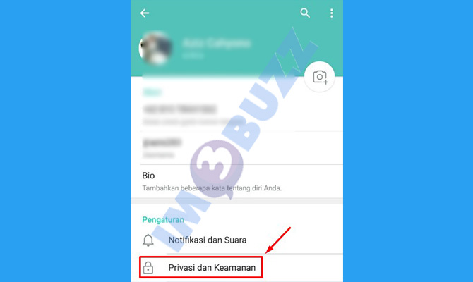 4. pilih privasi dan keamanan di telegram