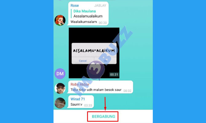 5. ketuk bergabung grup Telegram cari jodoh